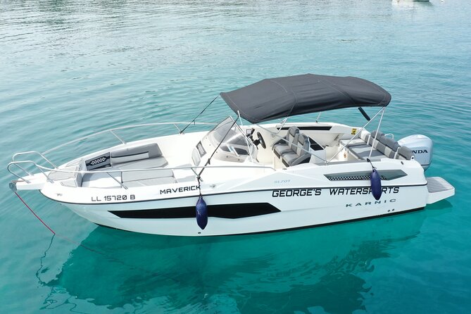 Exclusive line 225hp, self drive boat Karnic SL701 8.0m - Swimming and snorkeling at the Blue Lagoon