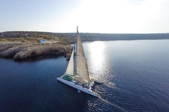 Relaxing Adults-only Blue Lagoon Catamaran Trip from Ayia Napa - Konnos Bay brings lunch and a longer swim